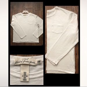 H&M Long sleeve white T-shirt w/pocket